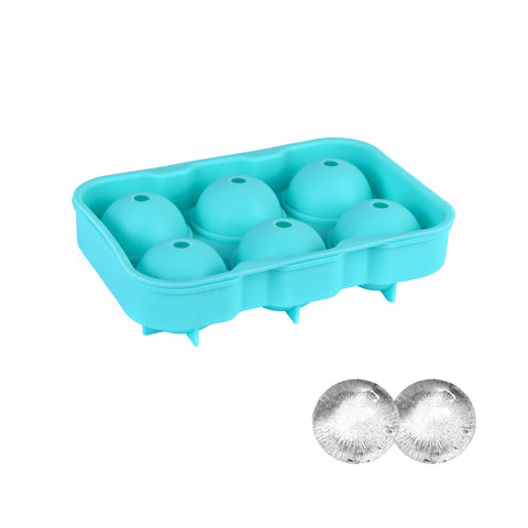 Easy Pop Silicone 6 Sphere Ice Cube Tray - 17x12x5 cm, Flexible, Durable - SuperSaverAU - view 1