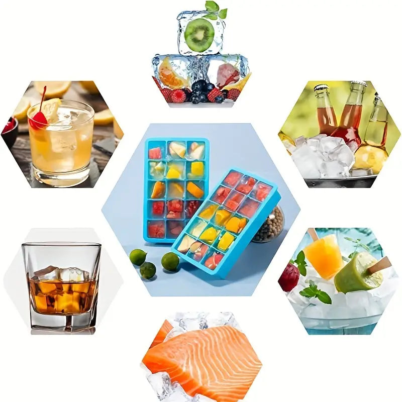 15 Grids Silicone Ice Tray Molds, 3.5x3.5cm, BPA Free, Easy Release - SuperSaverAU - view 1