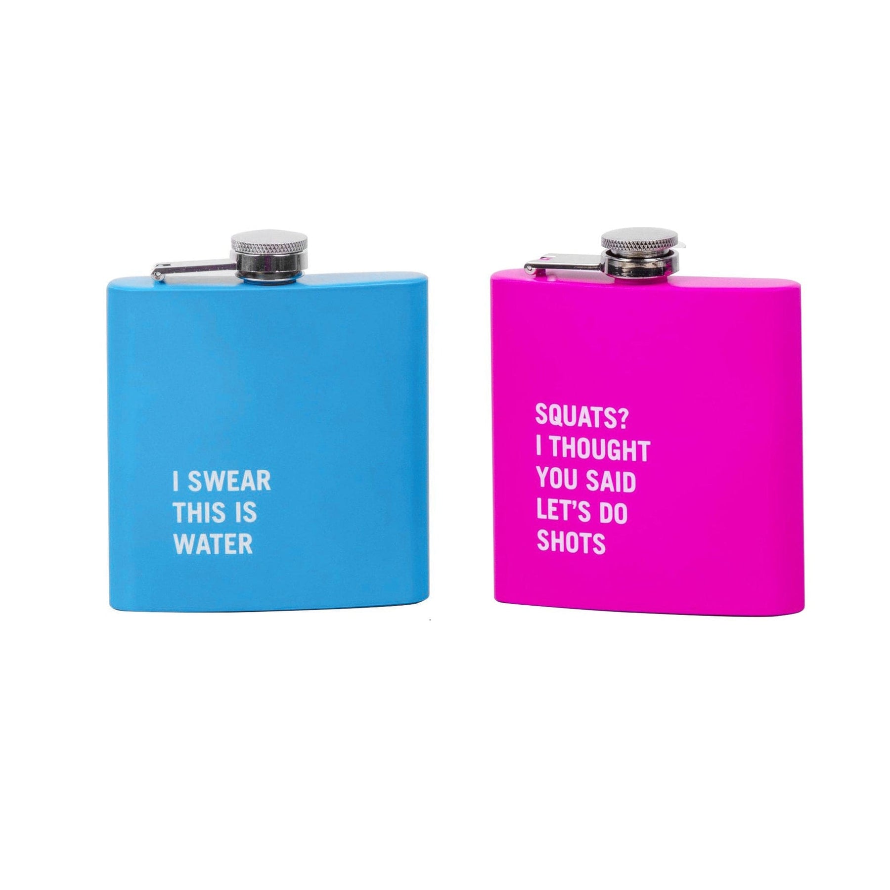 Premium Stainless Steel Hip Flasks – 175ml 2 Pack with Funny Quotes