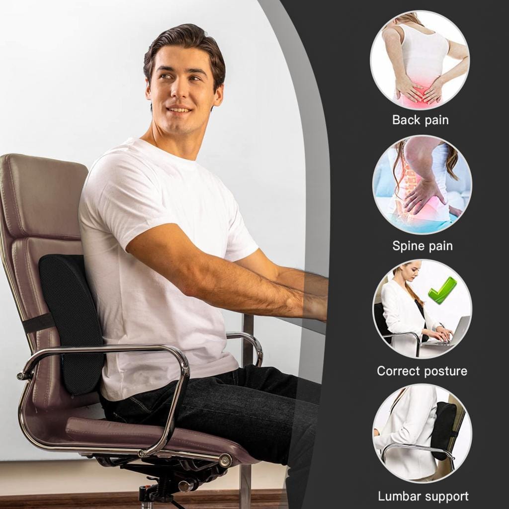 Premium Bamboo Memory Foam Lumbar Support Cushion - SuperSaverAU - view 3