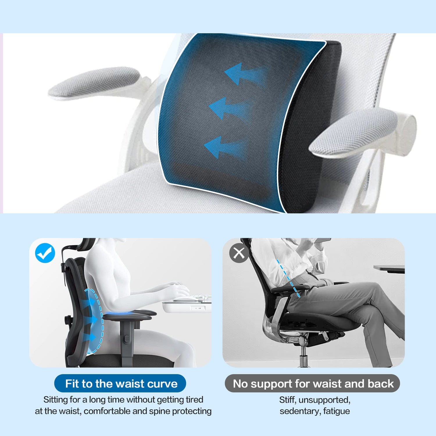 Premium Bamboo Memory Foam Lumbar Support Cushion - SuperSaverAU - view 4