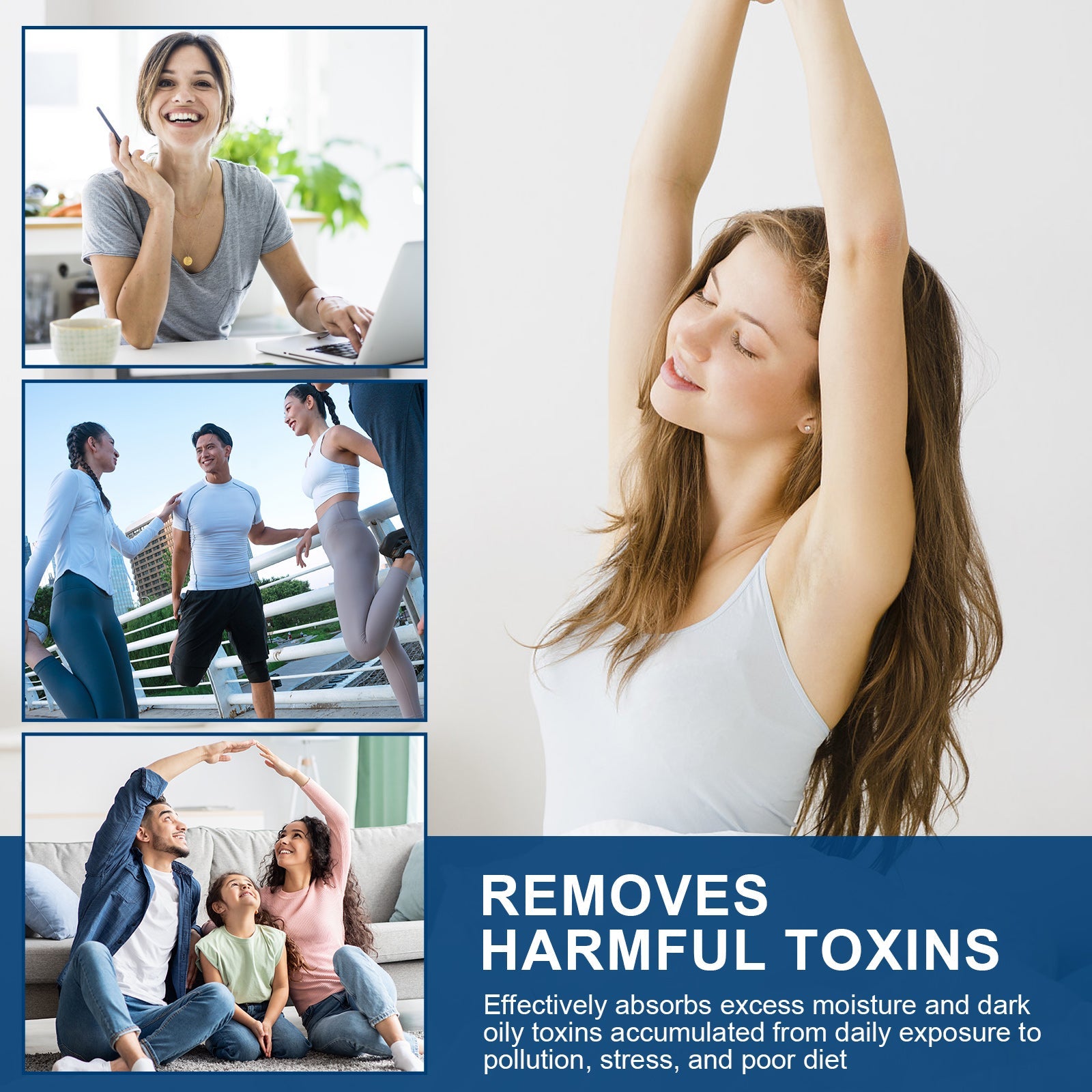 Natural Herbal Detox Foot Pads 140 Pack 12x10cm Overnight Foot Care