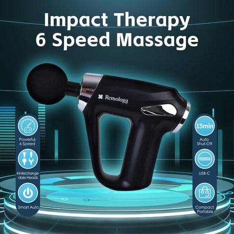 Remology Impact Therapy Massage Gun - 6 Speed with 4 Heads - SuperSaverAU - view 1