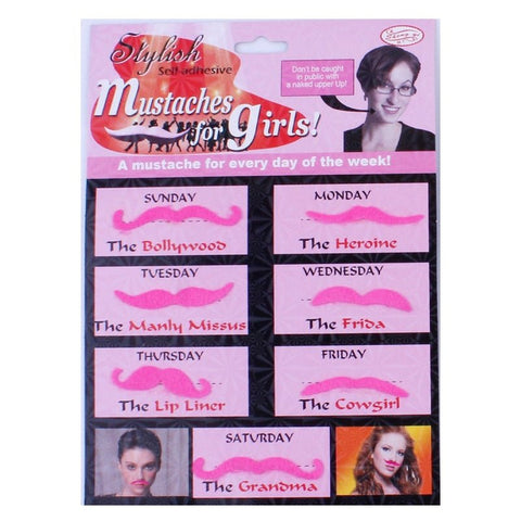 Pink Party Mustaches total 7 PCs - SuperSaverAU - view 1