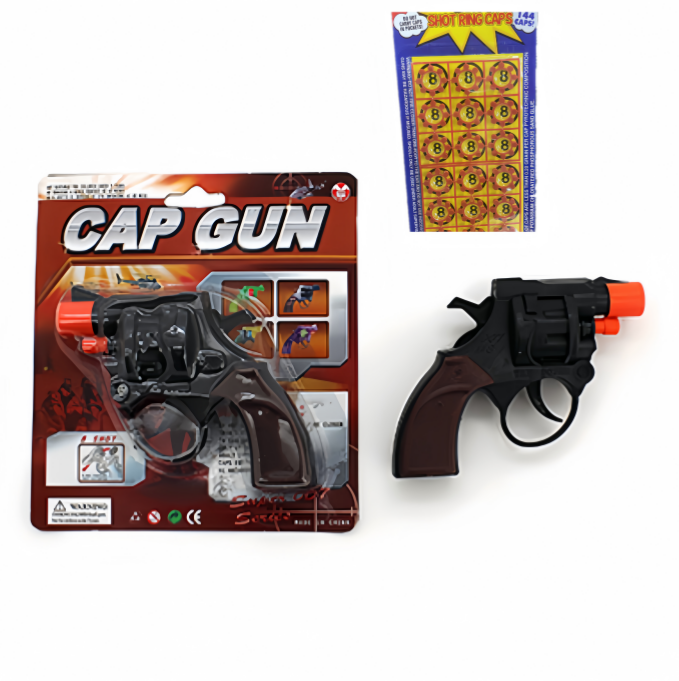 Premium Mini Toy Cap Gun Set – 2 Pack with 144 8-Ring Caps