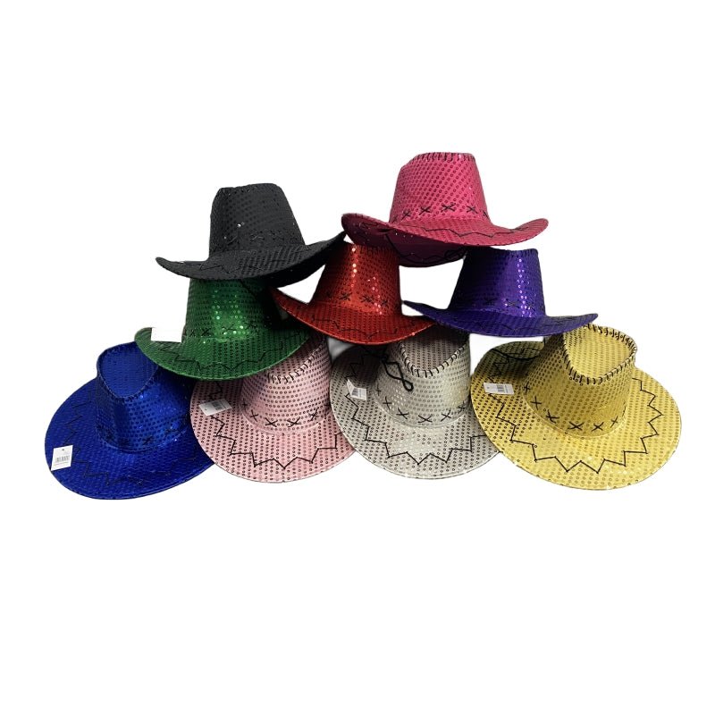 Pink Sequin Cowboy Hat - Sparkly Party Accessory - SuperSaverAU - view 1
