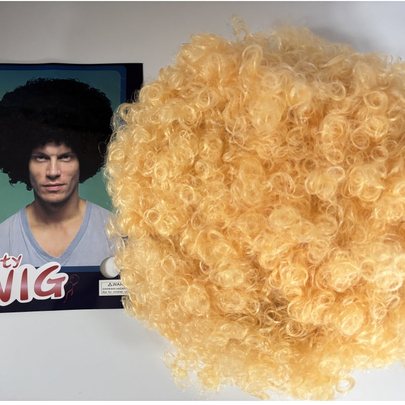 Premium Large Gold Afro Wig Costume Accessory