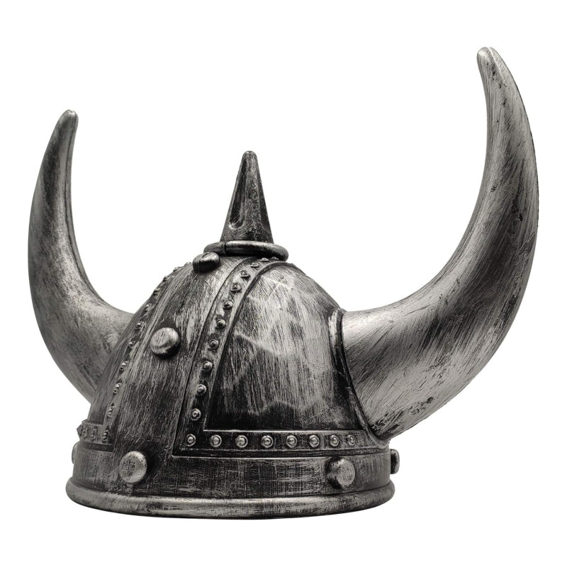 Viking Helmet Horned Hat Warrior Costume Cosplay - Silver Black - SuperSaverAU - view 4