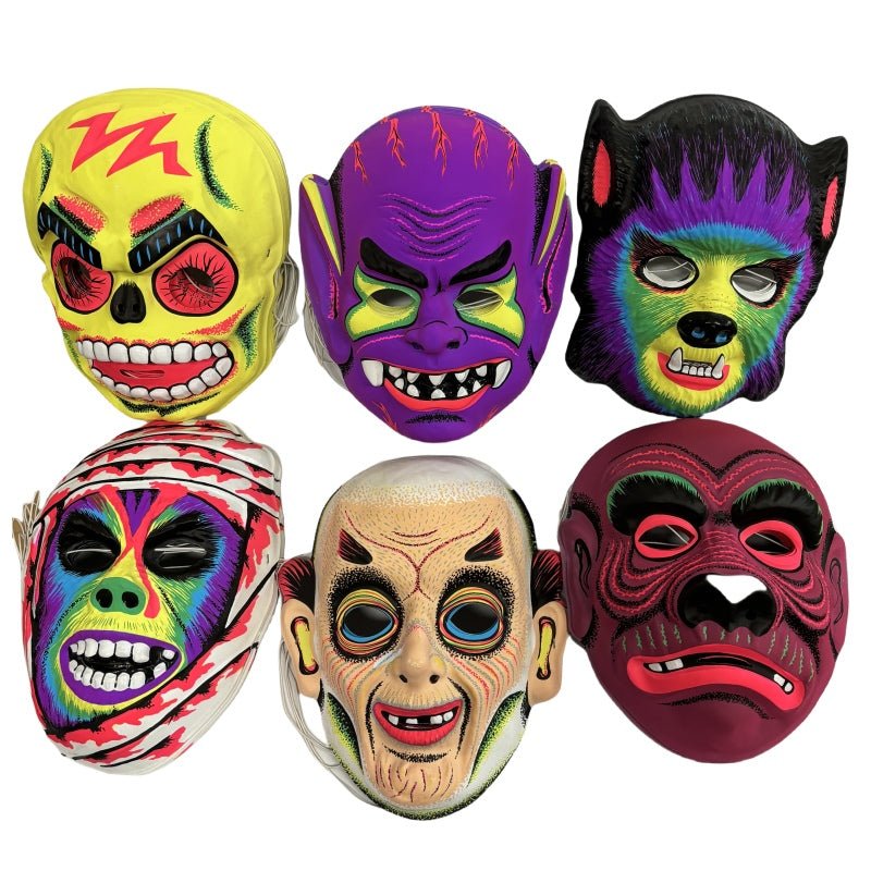 6 Pack Assorted Nightmare Halloween Masks Spooky Costume Party Set