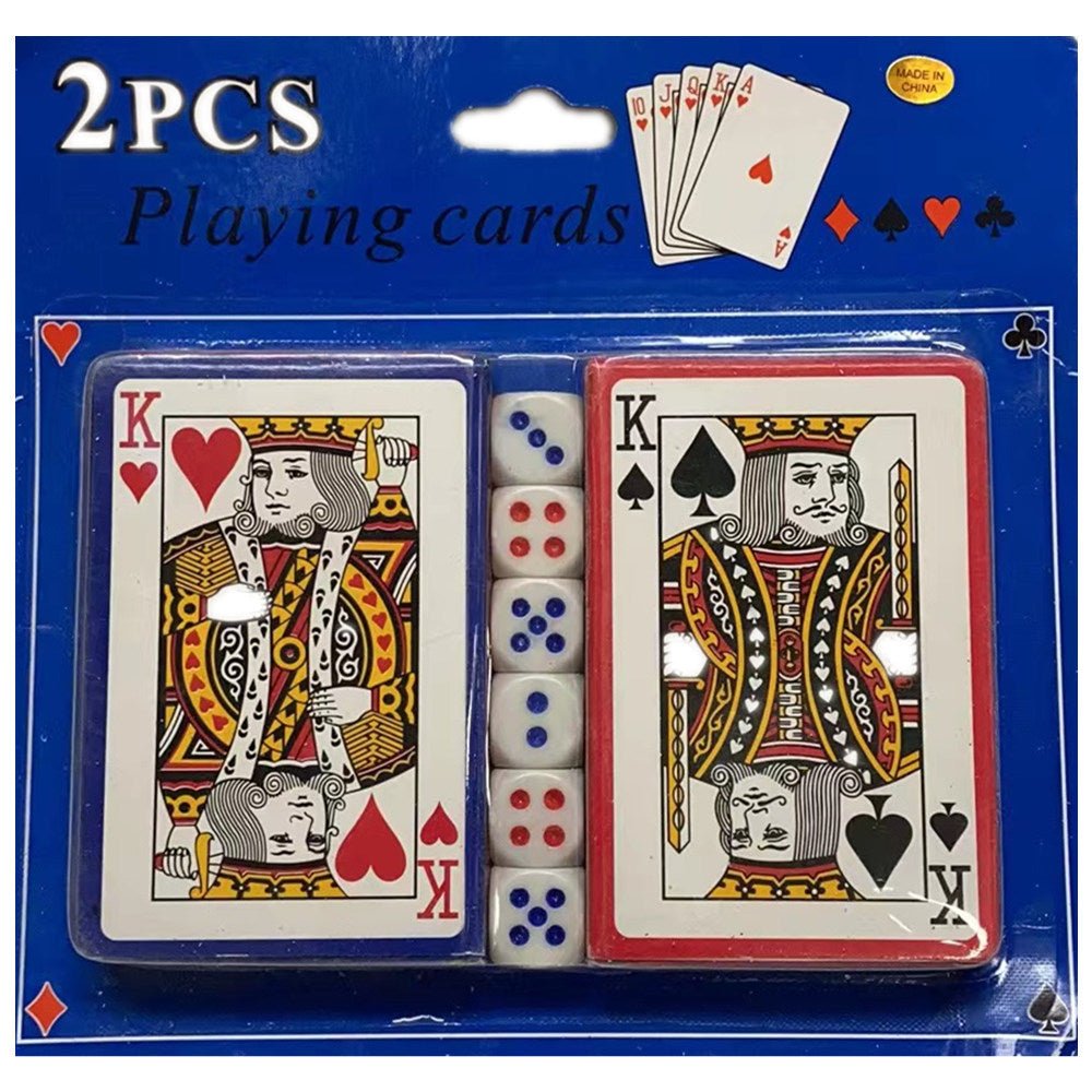 V922 Poker Card Set - 2 Cards with 6 Dice for Fun Gaming Nights - SuperSaverAU - view 1