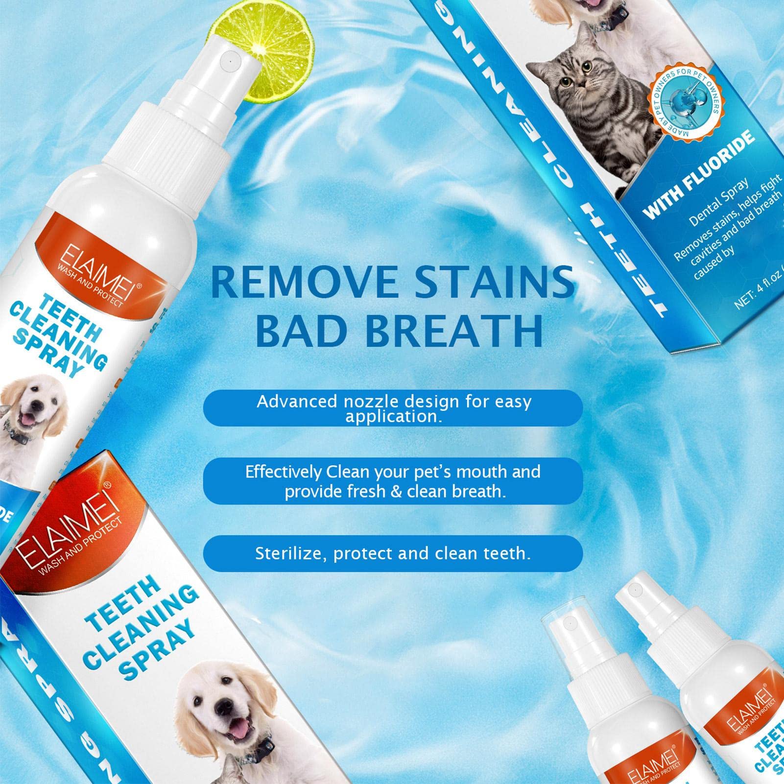 2 Pcs Pet Oral Breath Freshener Spray 120ML - Freshens Breath & Promotes Dental Health - SuperSaverAU - view 5