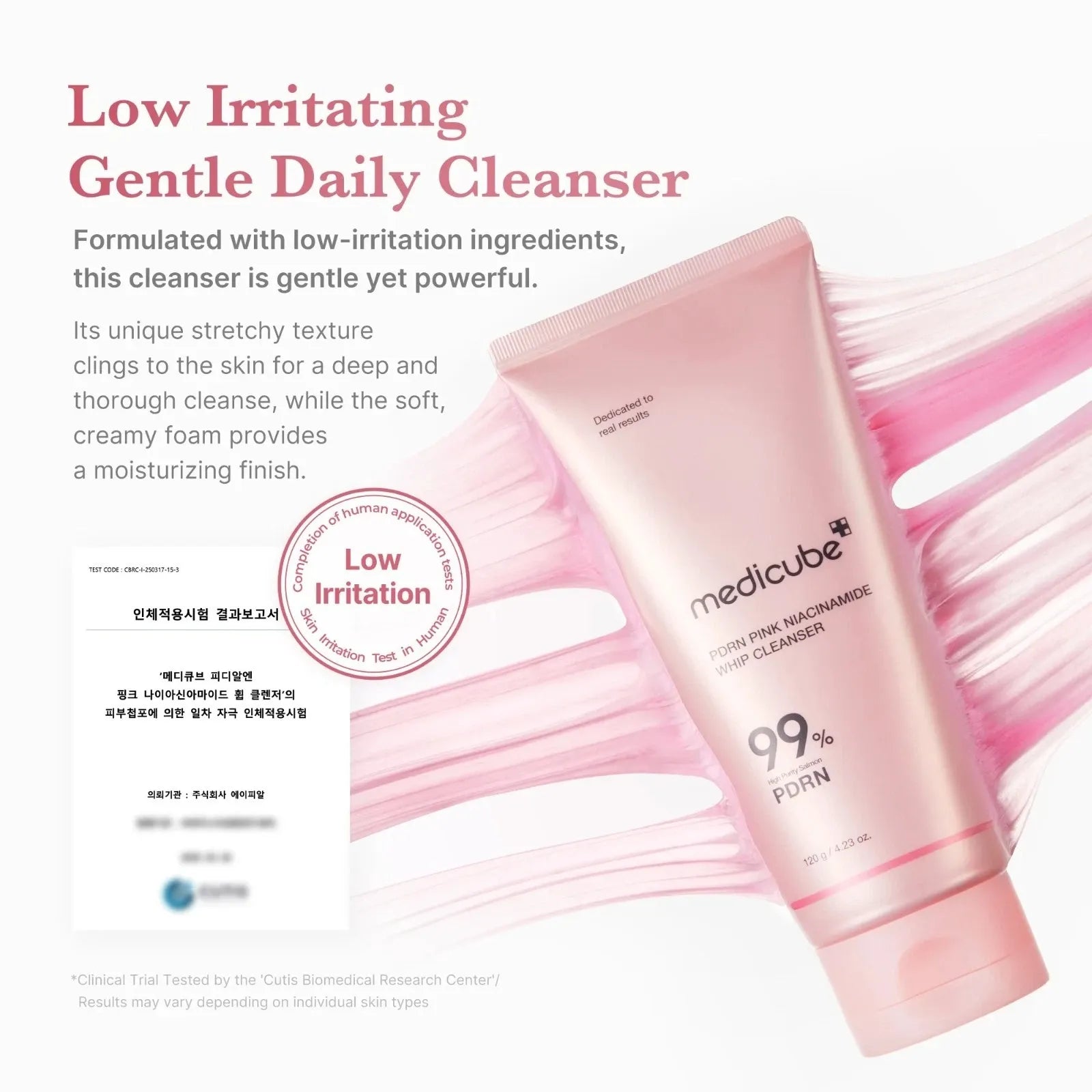 MEDICUBE PDRN Pink Niacinamide Whip Cleanser 120ml Korean Glass Skin Face Wash