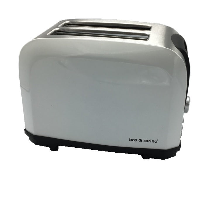 BOS & SARINO 2 Slice White Toaster with Browning Control