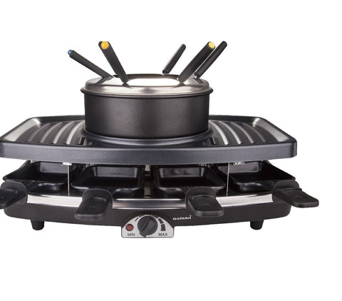 GALLIDEI Fondue & Raclette Grill with 1.6L Pot
