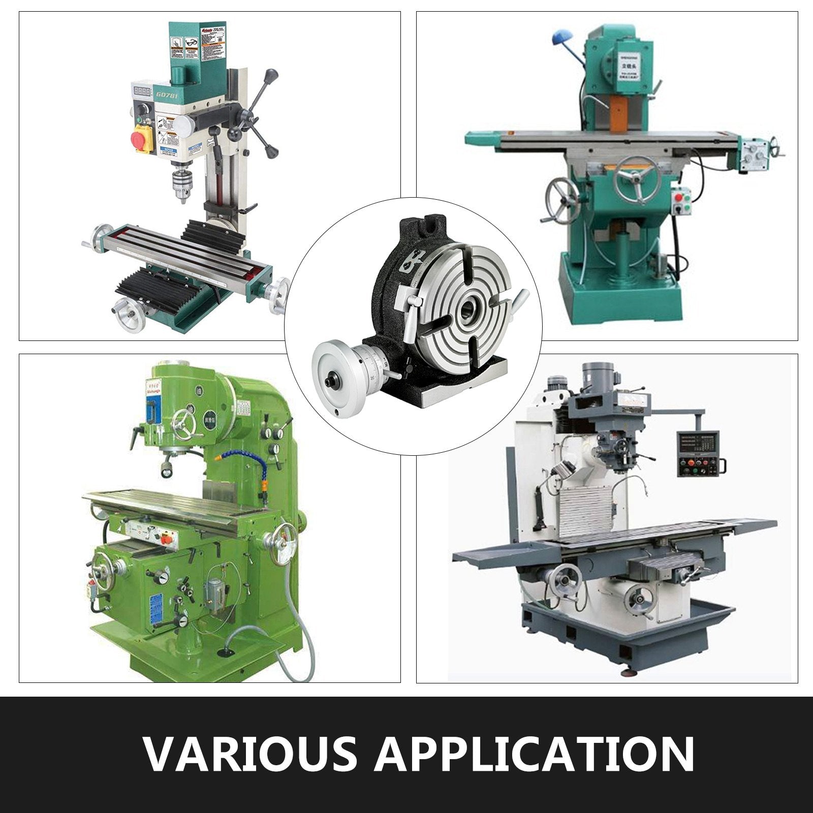 Premium 6 Inch Horizontal Vertical Rotary Milling Table with MT-2