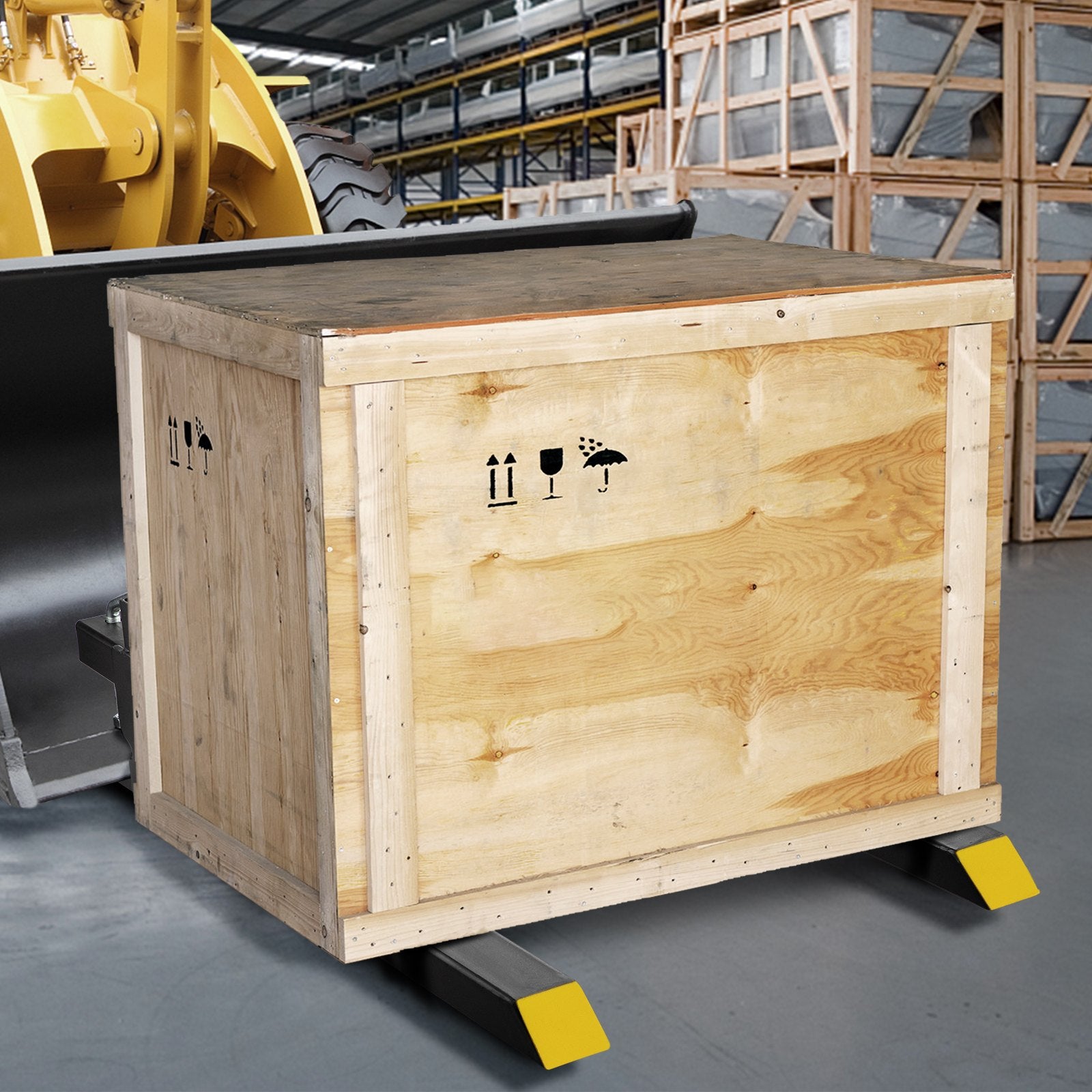 Premium 907kg Clamp On Pallet Forks with Stabilizer Bar 1490mm