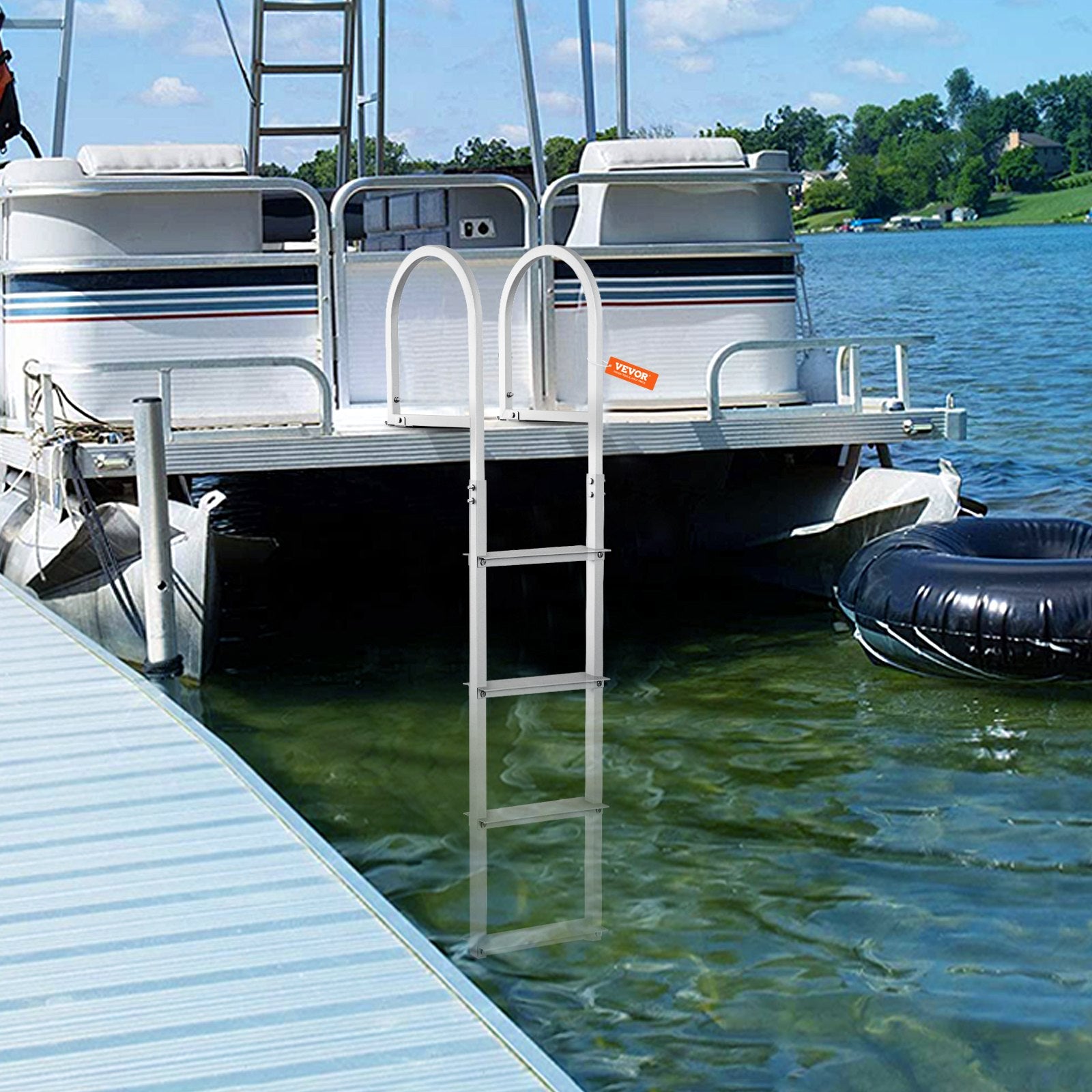 Premium 4 Step Removable Aluminium Dock Ladder 500lbs Capacity