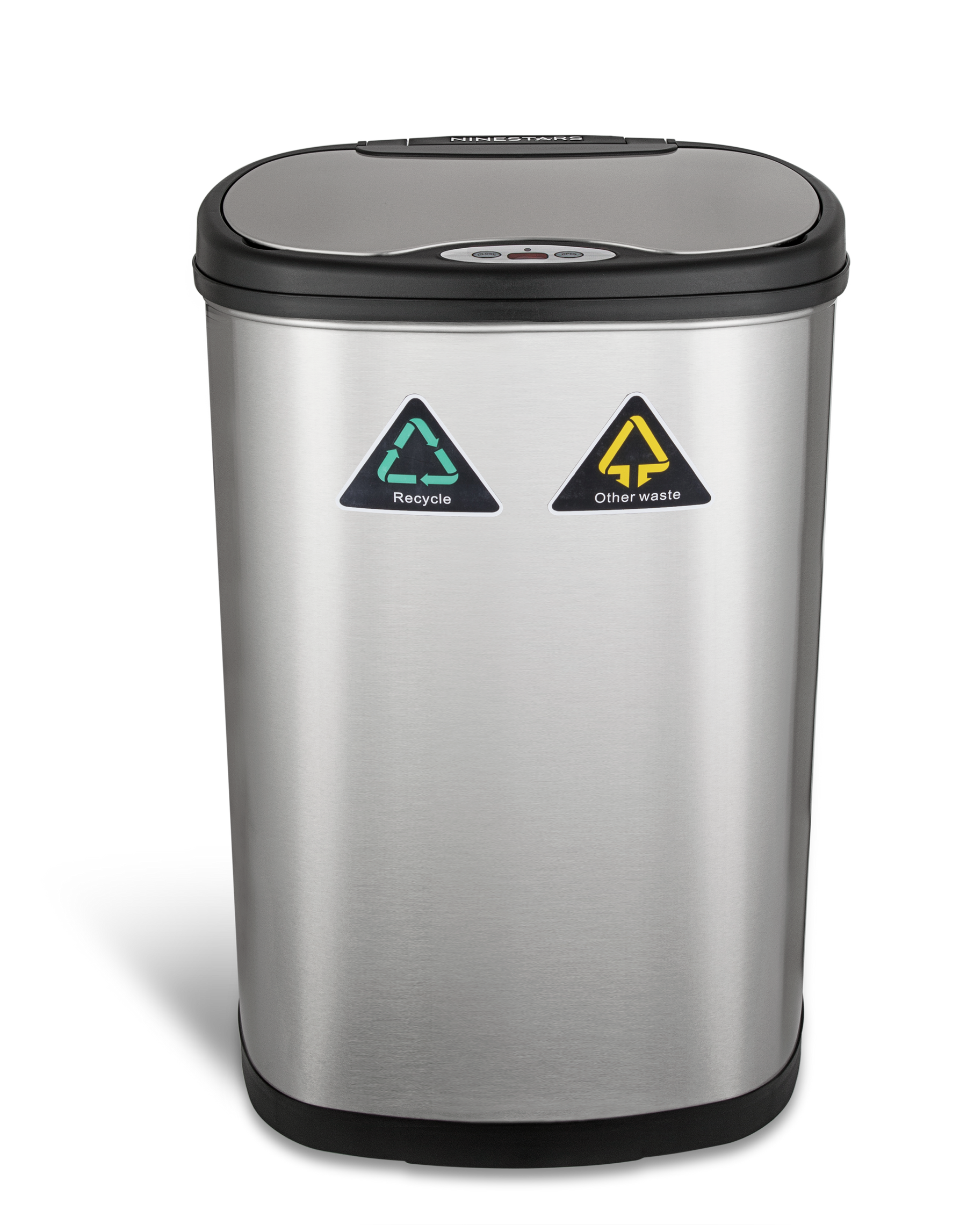 Premium 50L Touchless Stainless Steel Trash Bin – 2 Compartments