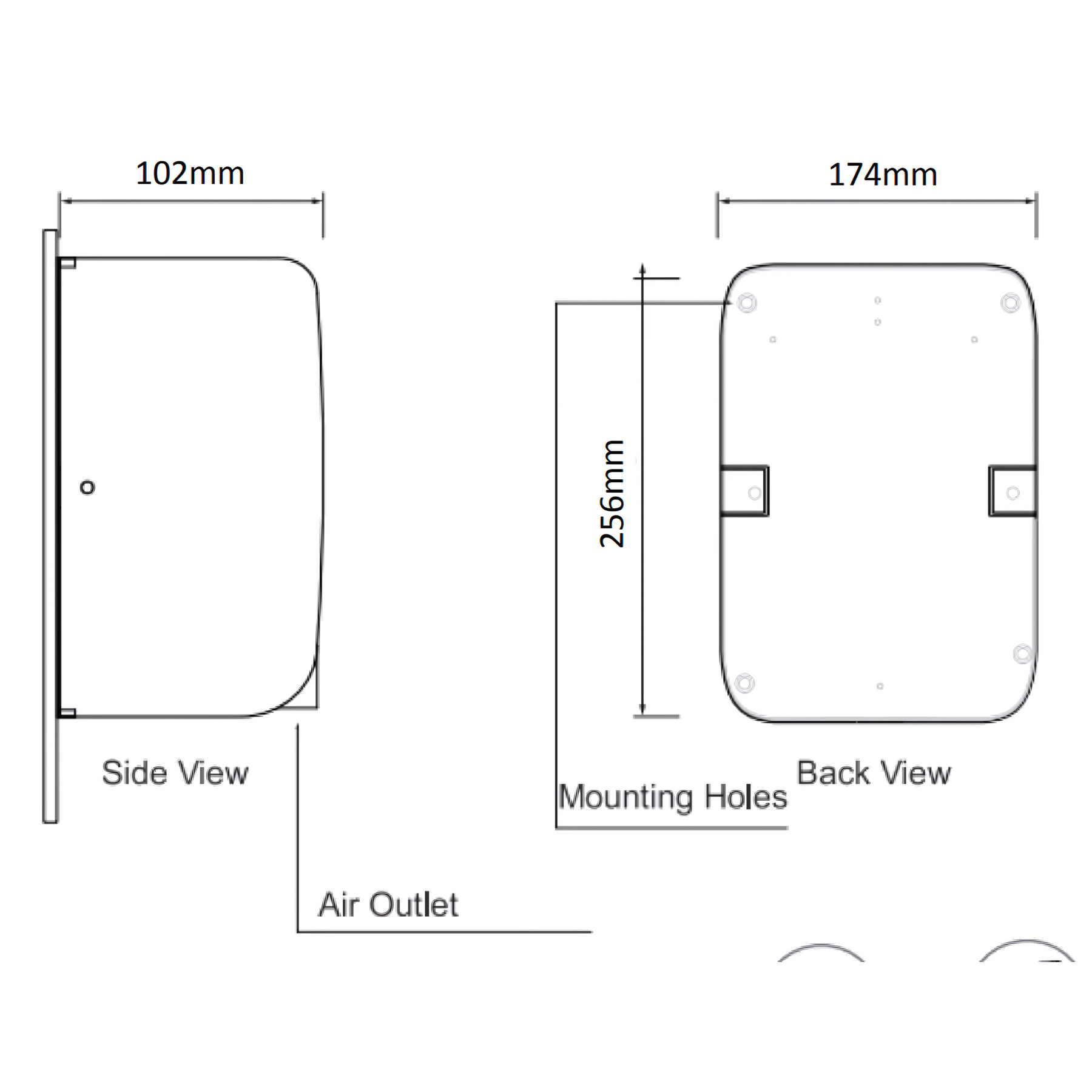 Dolphy White Compact ABS Hand Dryer 700W 1000W with HEPA Filter