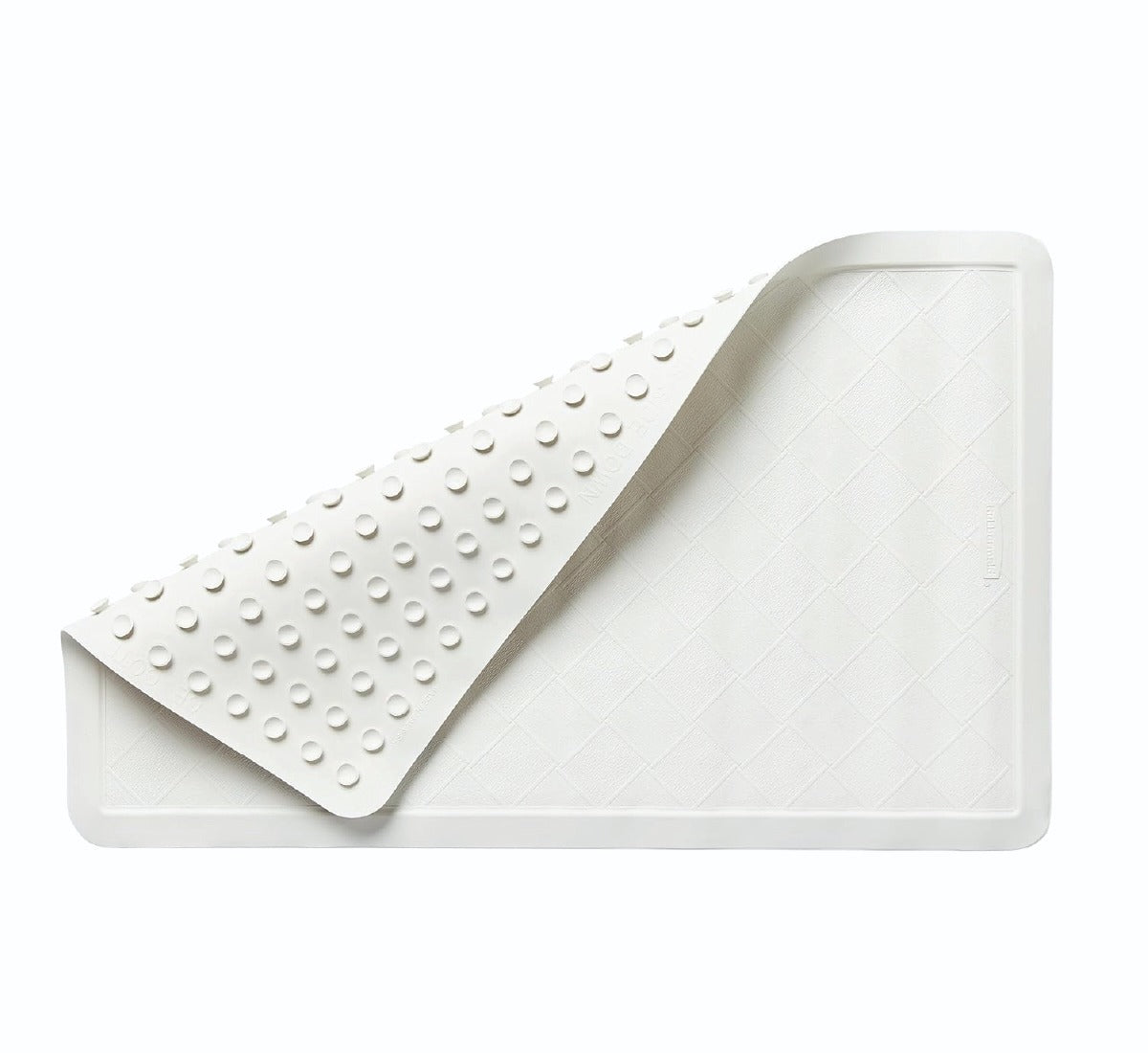Premium Rubber Bath Mat – White 350 x 555mm with Suction Cups