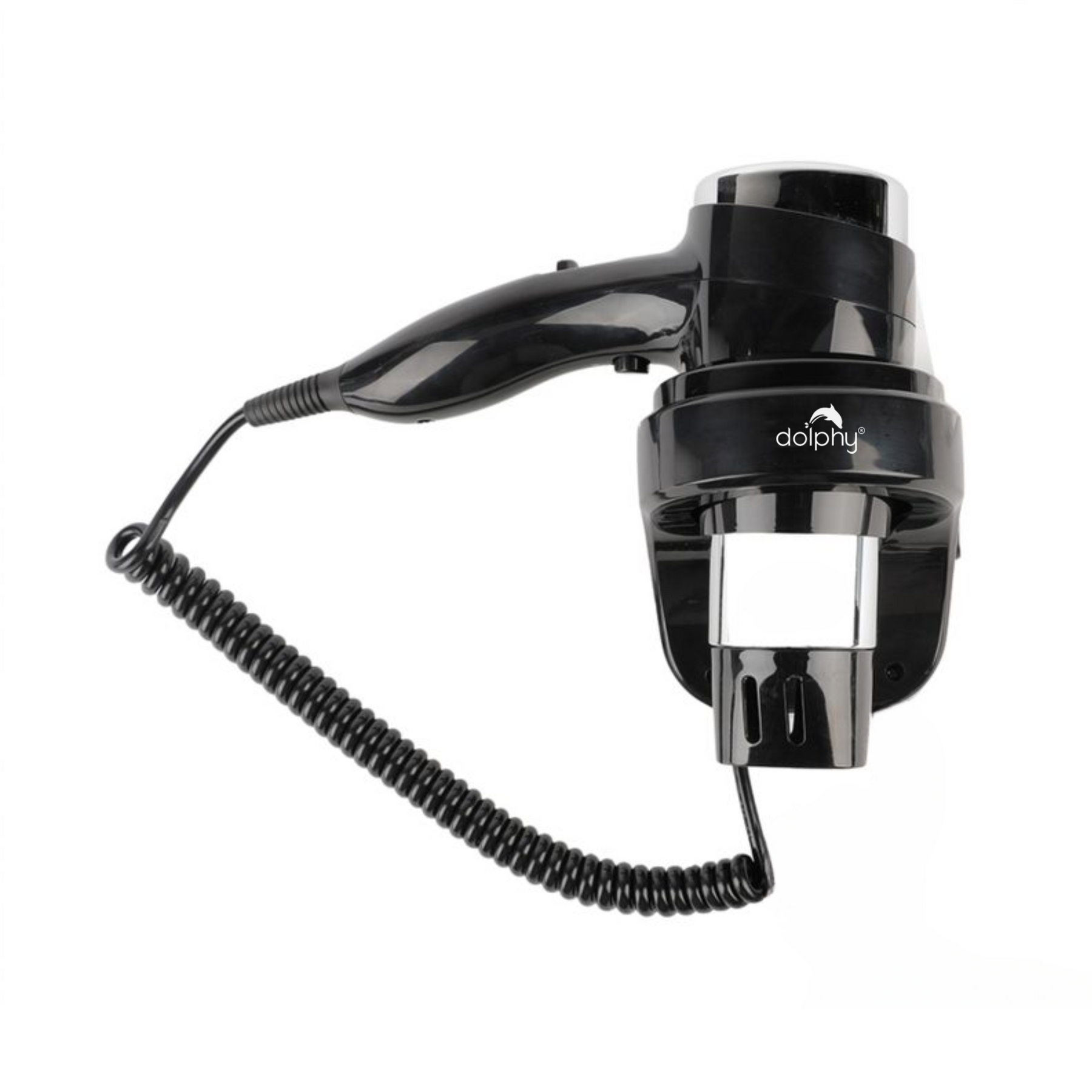 Dolphy Wall-Mount Hair Dryer 1600W - Black, Energy Efficient Design - SuperSaverAU - view 1