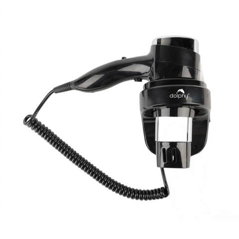 Dolphy Wall-Mount Hair Dryer 1600W - Black, Energy Efficient Design - SuperSaverAU - view 1