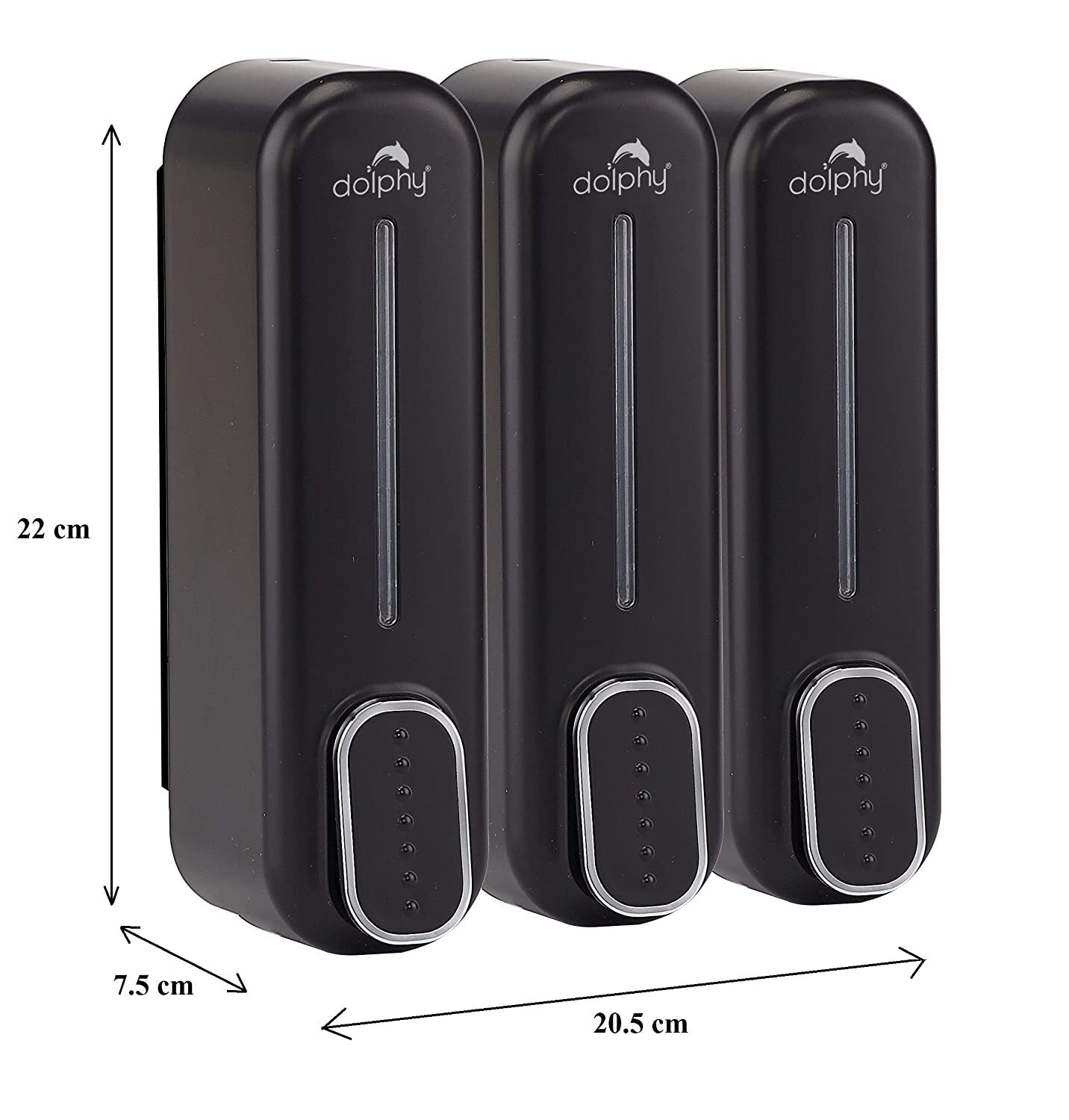 Dolphy Manual Soap Dispenser 300ml - Pack of 3, Black - SuperSaverAU - view 3