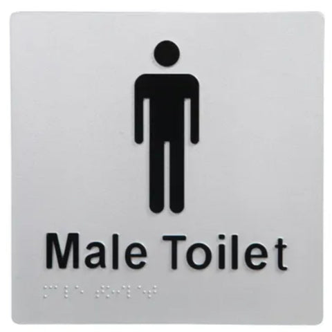 Dolphy Male Toilet Braille Sign - Silver/Black - SuperSaverAU - view 1