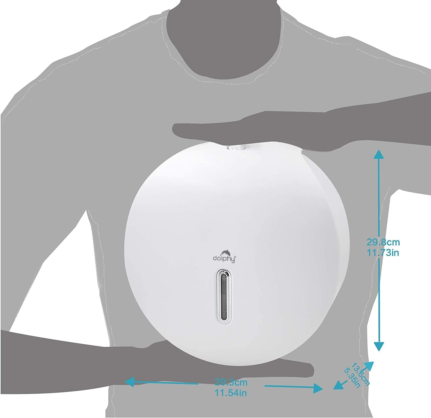 Premium Plaza Jumbo Toilet Roll Dispenser – White