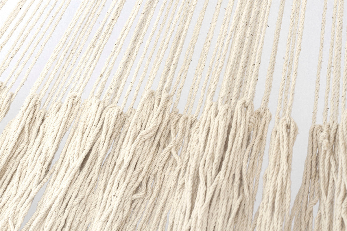 Mayan Legacy Ivory Cascade Hand-Woven Mexican Hammock - King