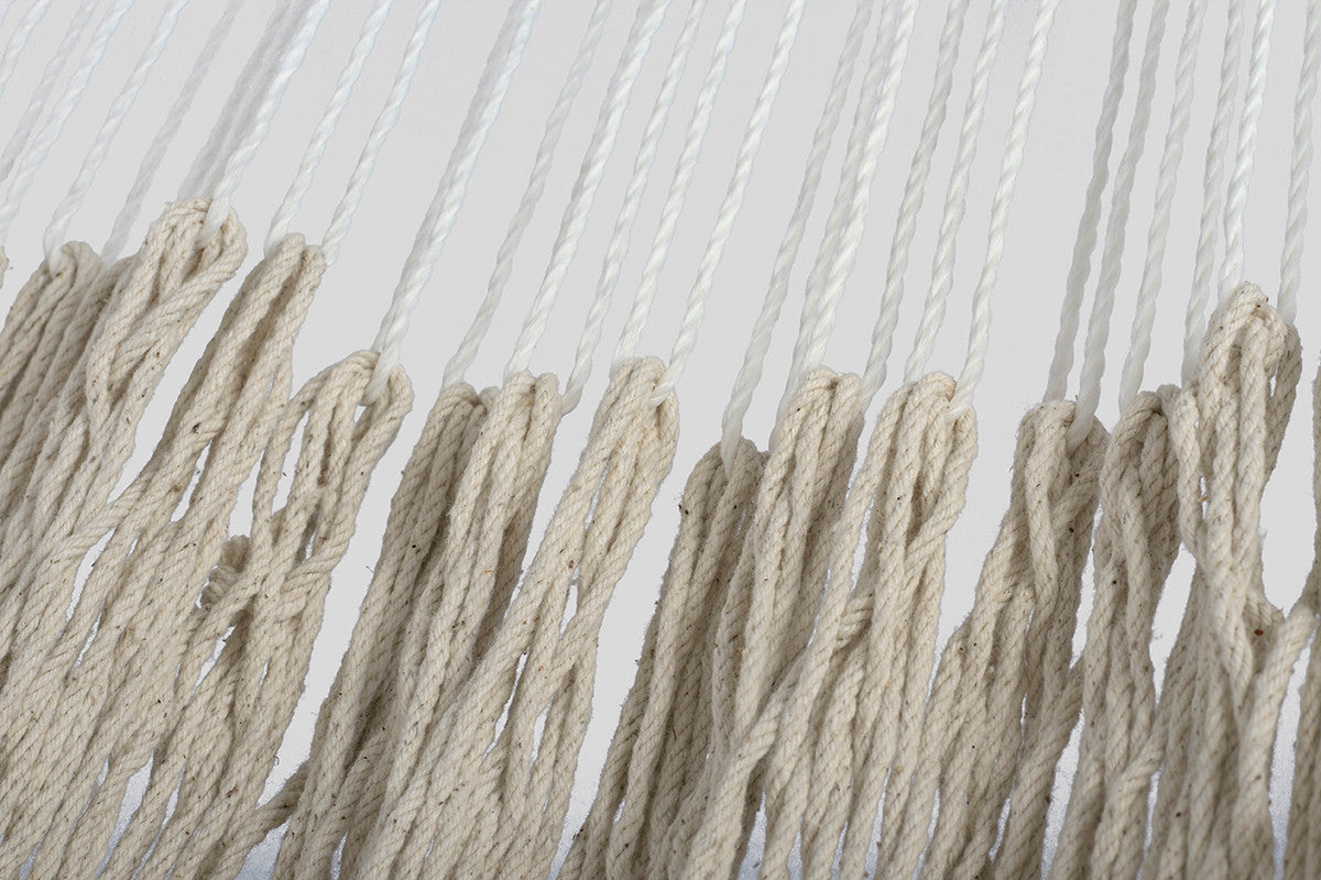Mayan Legacy Ivory Cascade Hand-Woven Mexican Hammock - King