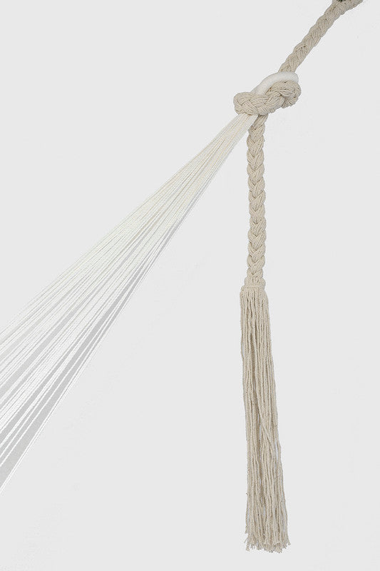Mayan Legacy Ivory Cascade Hand-Woven Mexican Hammock - King