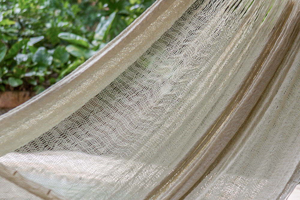 Mayan Legacy Queen Size Super Nylon Hammock - Weather-Resistant, UV-Protected, Cream - SuperSaverAU - view 3