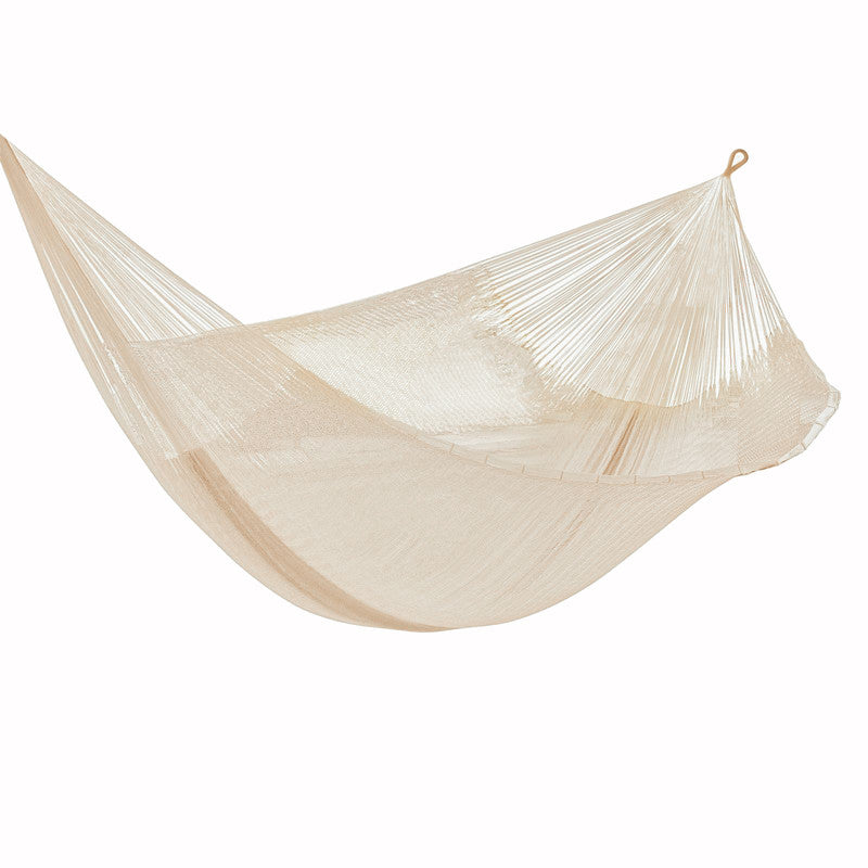 Mayan Legacy Queen Size Super Nylon Hammock - Weather-Resistant, UV-Protected, Cream - SuperSaverAU - view 4