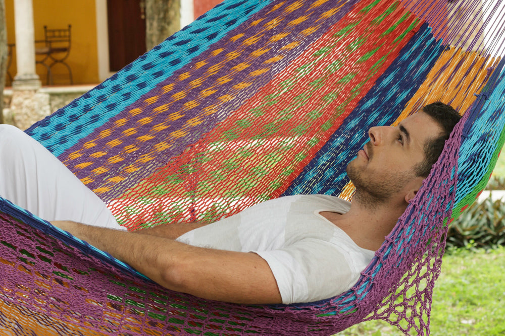 Mayan Legacy King Size Hammock - Handwoven Cotton with Crocheted Tassels - SuperSaverAU - view 2