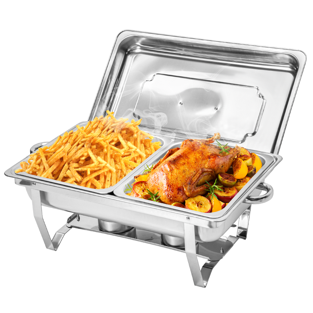 Alston 9L Stainless Steel Bain Marie Chafing Dish Set - 2 x 4.5L Pans