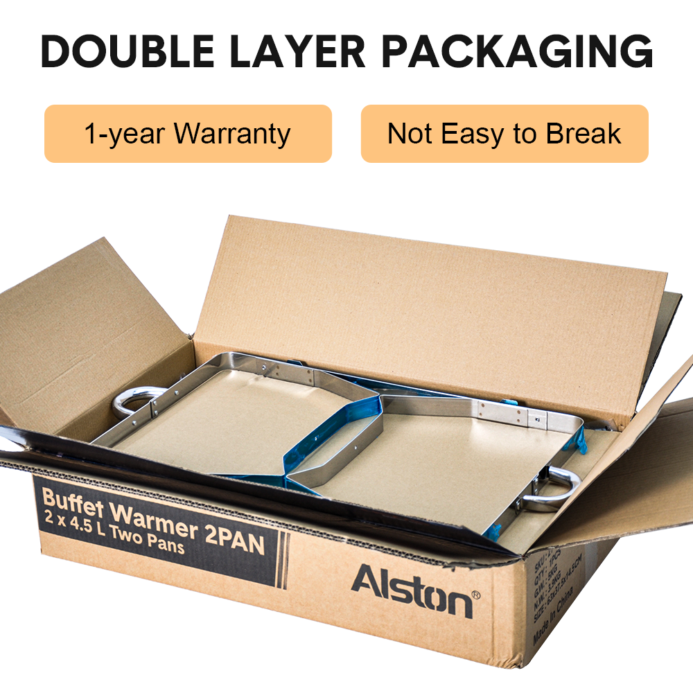 Alston 9L Stainless Steel Bain Marie Chafing Dish Set - 2 x 4.5L Pans
