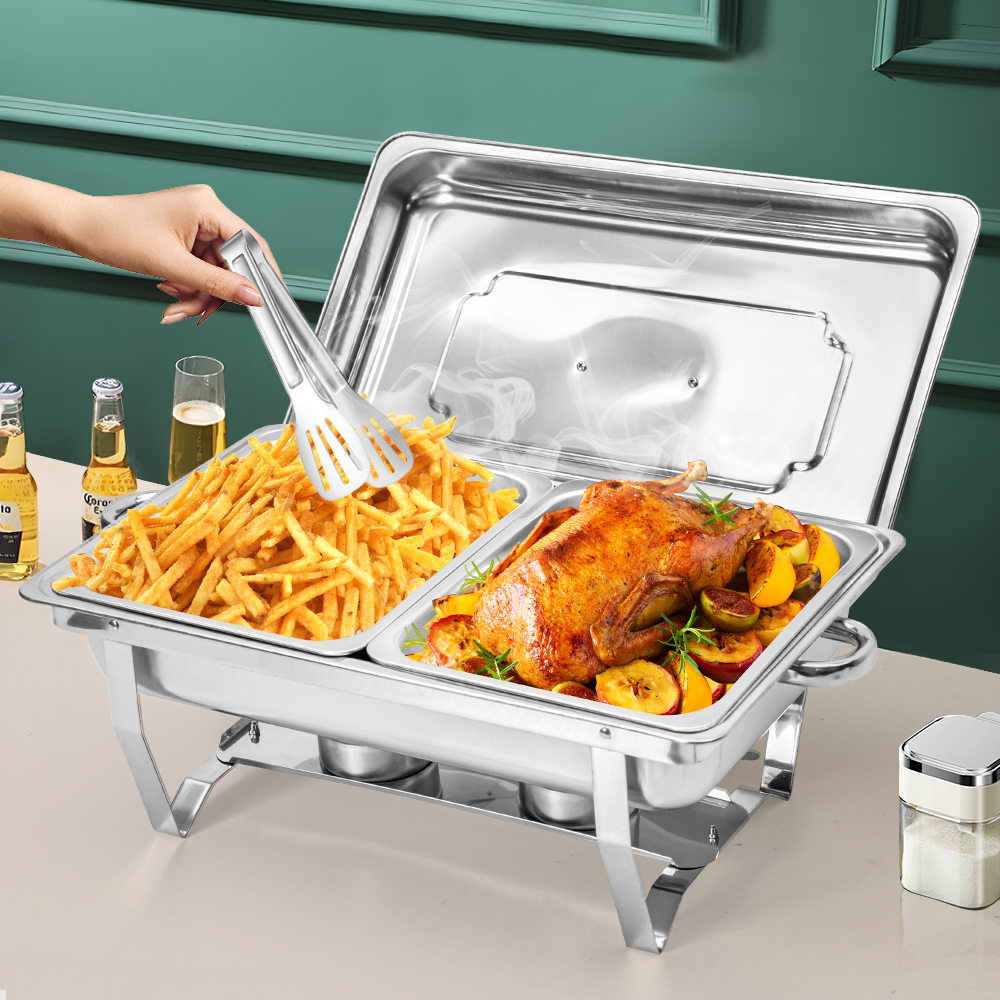 Alston 9L Stainless Steel Bain Marie Chafing Dish Set - 2 x 4.5L Pans