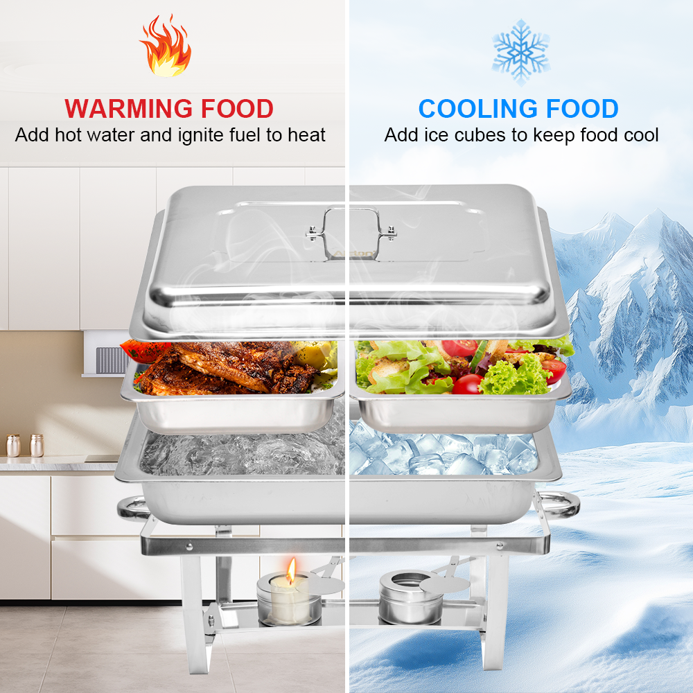 Alston 9L Stainless Steel Bain Marie Chafing Dish Set - 2 x 4.5L Pans