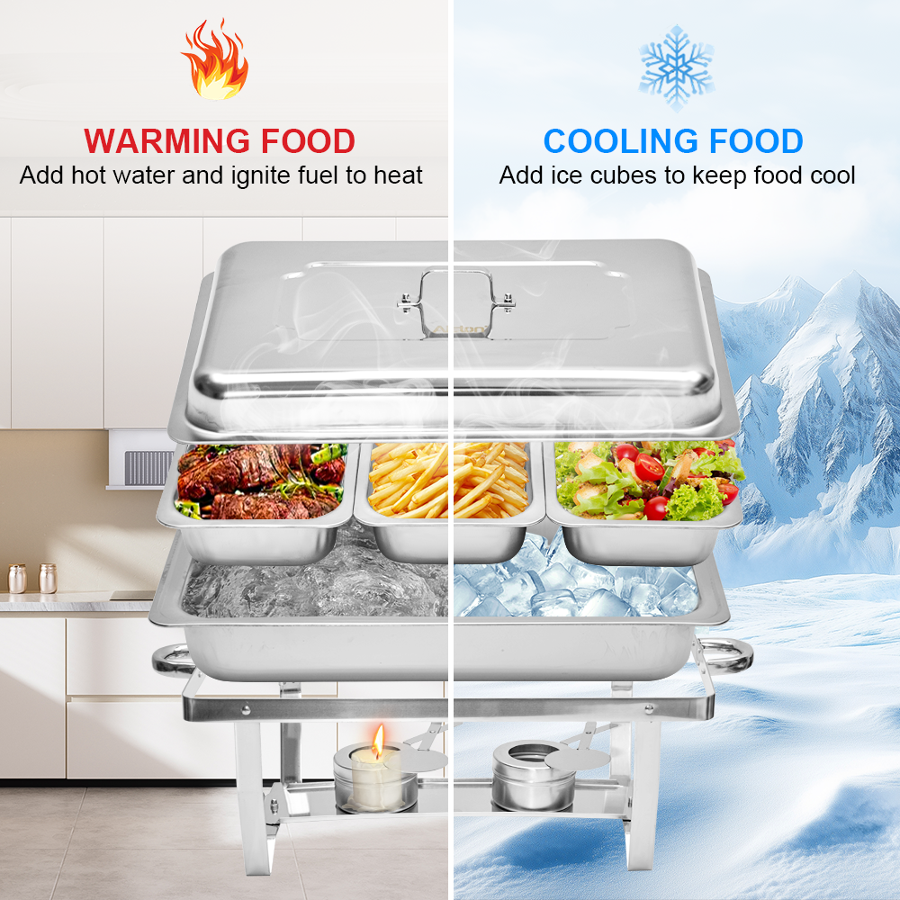 Alston 9L Stainless Steel Bain Marie Chafing Dish Set - 3 x 3L Pans
