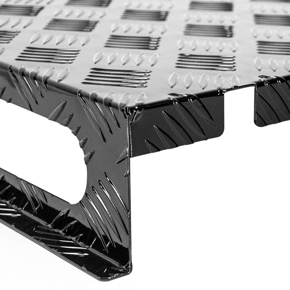 Premium Black Aluminium Alloy Diesel Tank Cover with Sight Gauge Cut Outs