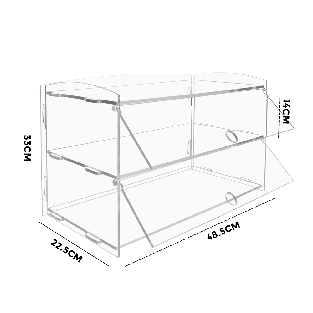 Alston 2-Tier Acrylic Bakery Display Case – Transparent 225 x 485 x 330mm