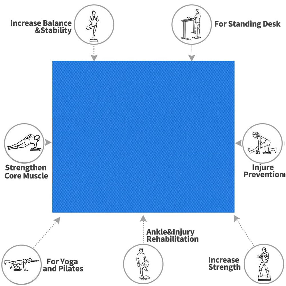 Premium Blue Non-Slip Balance Foam Pad for Fitness & Therapy