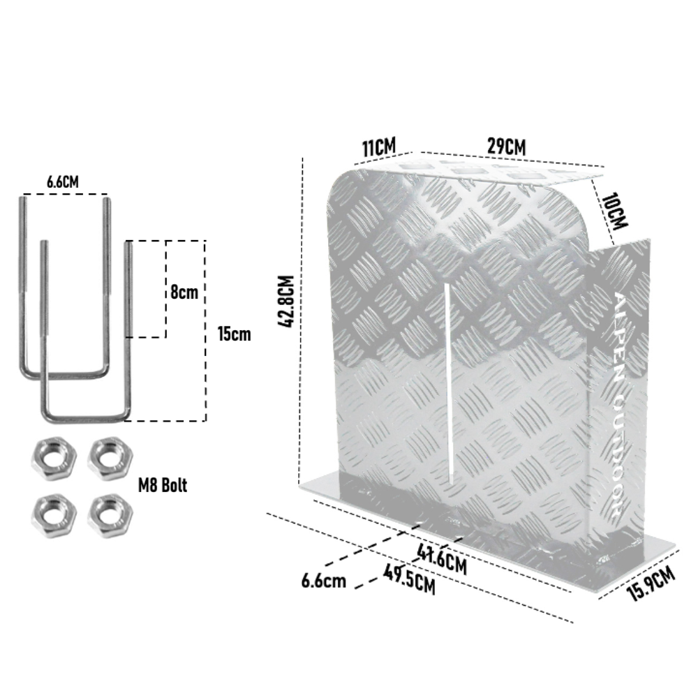 Alpen Outdoor 2mm Aluminium Diesel Heater Fuel Tank Cover - Double Side Silver