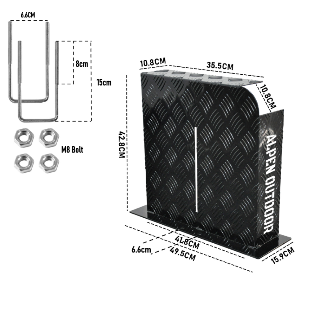 Alpen Outdoor 2mm Aluminium Diesel Heater Fuel Tank Cover - Right Side Black
