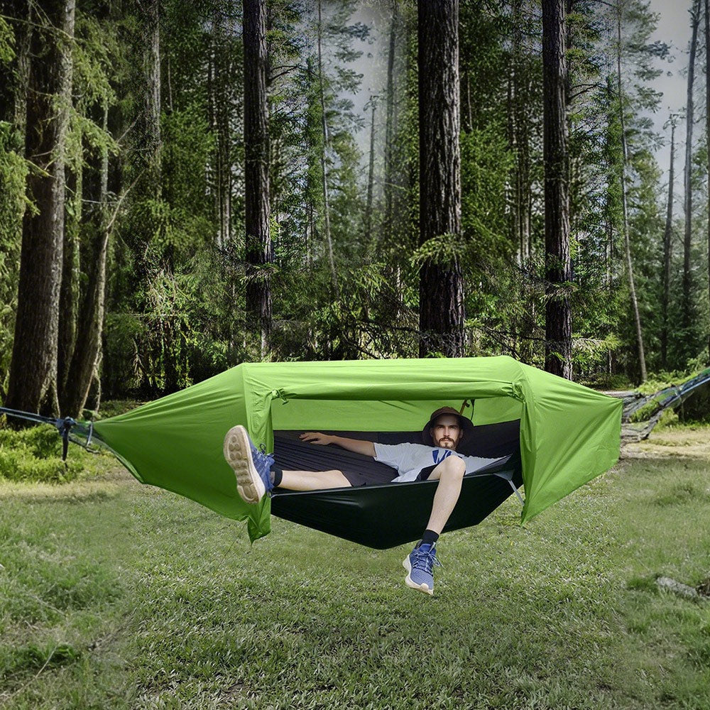 Premium Waterproof Hammock Tent – Green 270 x 140cm with Mosquito Net