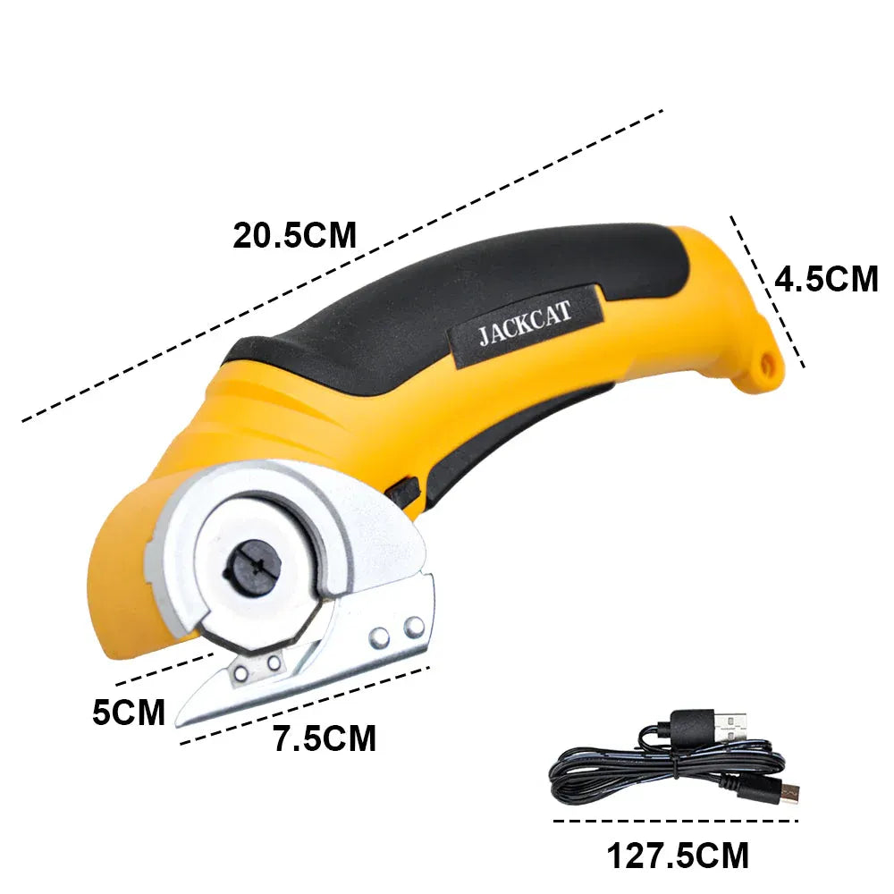 Premium Cordless Electric Scissors – Yellow 4.2V Rechargeable Cutter with Safety Lock