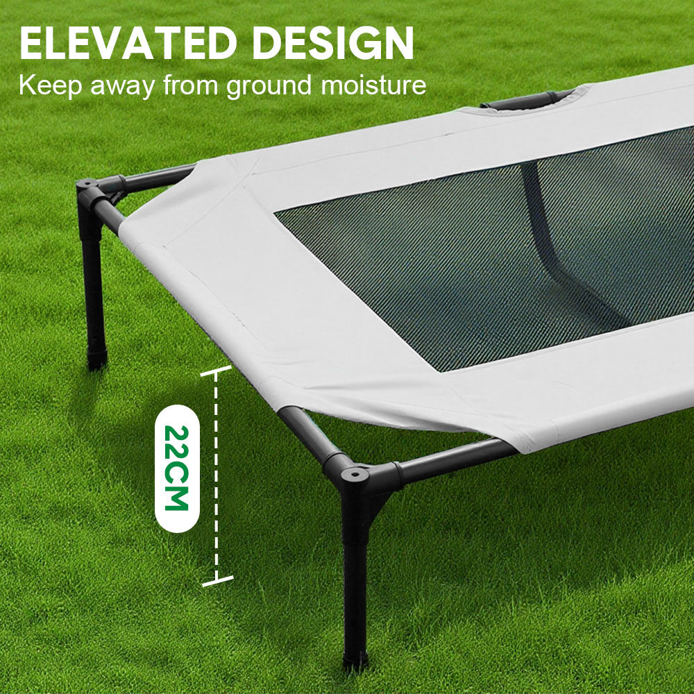 Premium Raised Dog Bed Large with Breathable Mesh - 123 x 80 x 22cm