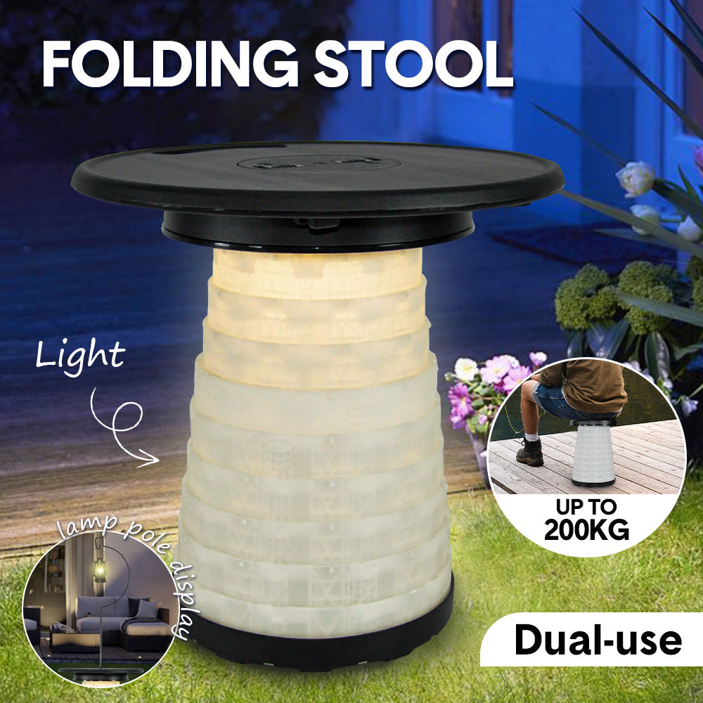 Alston 2 in 1 Folding Camping Stool and Table Black 200kg Capacity
