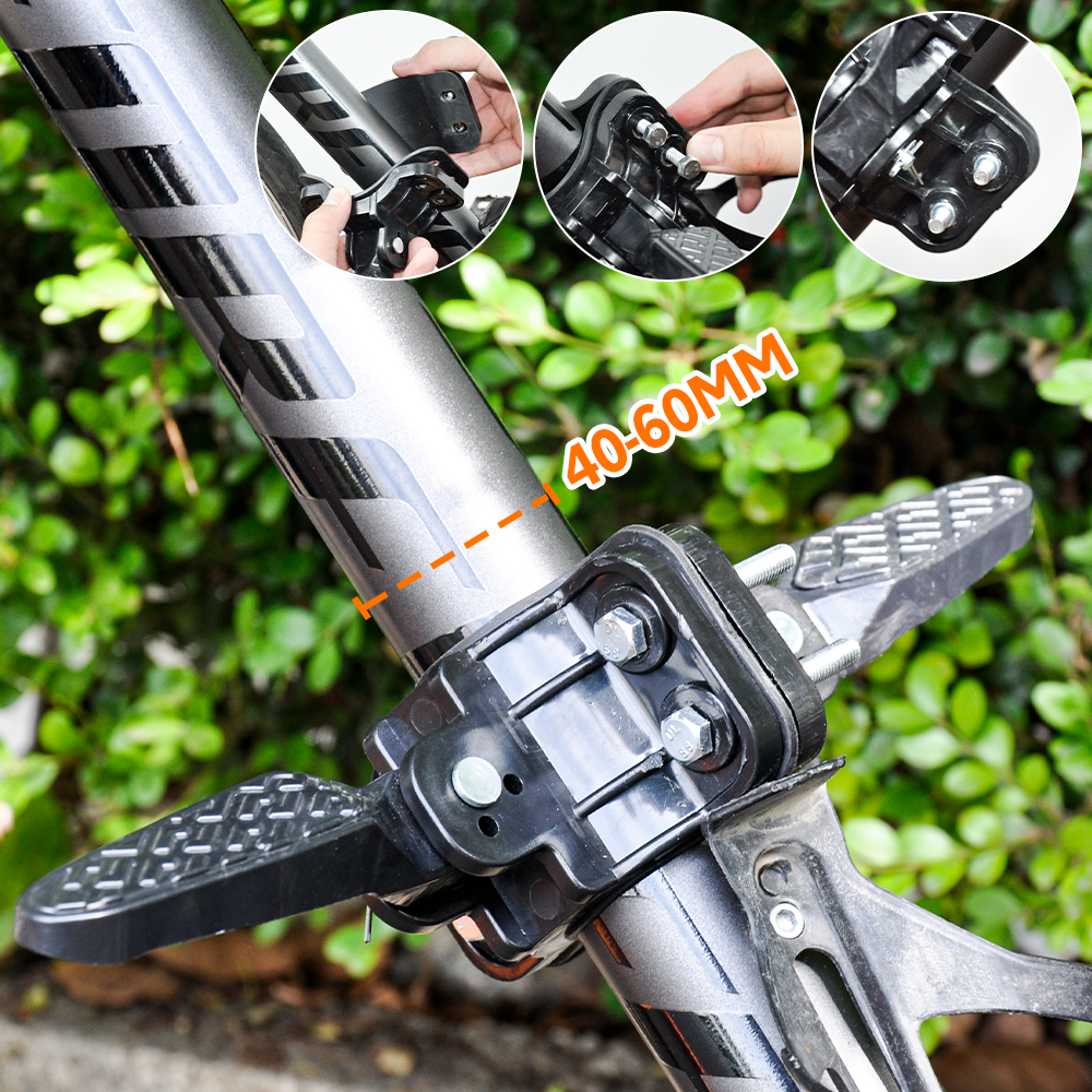 Premium Black 3-in-1 Kids Front Bike Seat with Handlebar & Foot Pedal